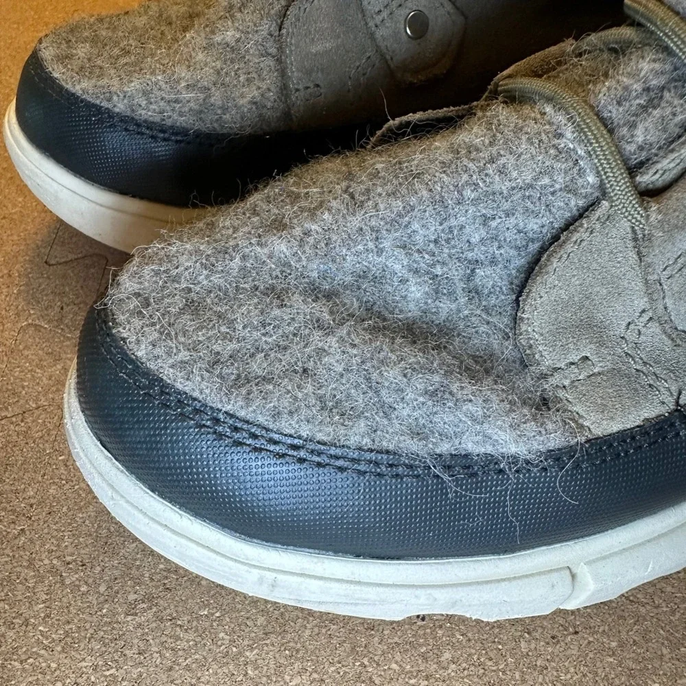 Sorel Kinetic Impact Conquest Boots Womens 8.5 Grey Felt Suede NL4461-365 Winter